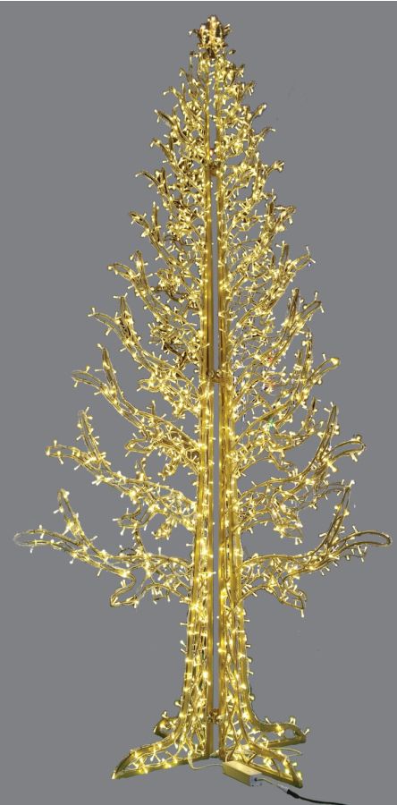 Led Flash Χριστουγεννιάτικο Δέντρο Με Θερμό Φωτισμό Με 640 Flash Led Ip44 Και Συναρμολογούμενο Σκελετό Αλουμινίου, 120 x 240(h)cm Lianos 60320