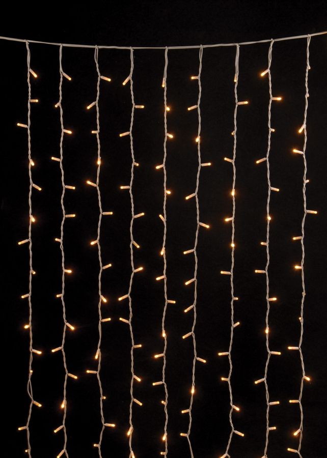 200Led Σταθερή Συμμετρική Κουρτίνα Rubber Με Επέκταση Ip65 Και Μπρίζα Σούκο 200 x 100(h)cm,Λευκό Καλώδιο/ Θερμό Λαμπάκι (Kelvin: 2.500 - 3.000) Lianos 62300
