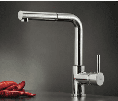 Μπαταρία Κουζίνας με Υψηλό Περιστρεφόμενο Ρουξούνι & Αποσπώμενο Ντους Χρωμέ Armando Vicario Fluo 18580-100