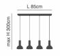 SE21-BL-4-4BL-MS3 ADEPT TUBE Black Pendant Black Metal Shade+ HOMELIGHTING 77-8560
