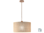 Φωτιστικό Κρεμαστό Ø40 εκ. Καπέλο από Λινάτσα-Ανάρτηση Ξύλινη Viokef Senso 4216200