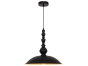 Φωτιστικό Κρεμαστό Ø40xH120cm  Μαύρο Μέταλλο με Χάλκινη Λεπτομέρεια Εσωτερικά Viokef Colin 4217600