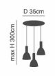 SE21-BL-4-3BL-MS2 ADEPT TUBE Black Pendant Black Metal Shade+ HOMELIGHTING 77-8551