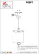 SE21-BL-B10-4BL-SH123 ADEPT FLEX White, Grey, Brown Fabric Shade Pendant+ HOMELIGHTING 77-8962