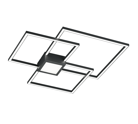 Μεταλλική Πλαφονιέρα Οροφής Ανθρακί 65xH5cm LED 28w 3000K 320lm Switch Dimmer Trio Lighting Hydra 676210442