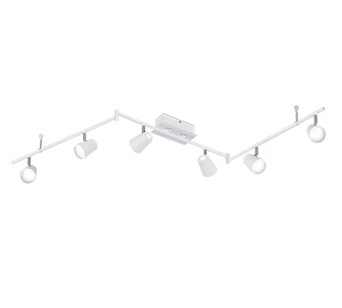 Σποτ Εξάφωτο Λευκό Ματ 177xH23cm LED 6x6,5w 3000K 6x650lm Trio Lighting Narcos 873110631