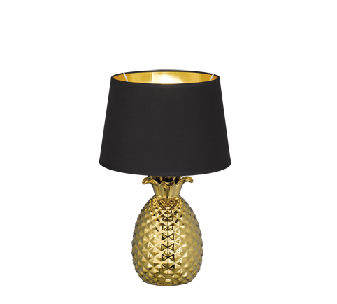 Πορτατίφ 28xH23cm 1xE27 Μαύρο Καπέλο Χρυσαφί  Βάση Trio Lighting Pineapple R50431079