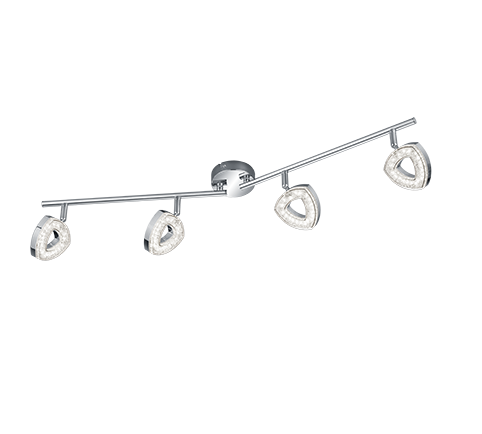 Σποτ Ράγα Τετράφωτη Χρωμέ LED 4x3,5w 3000K 4x400lm Trio Lighting Tours R82134106