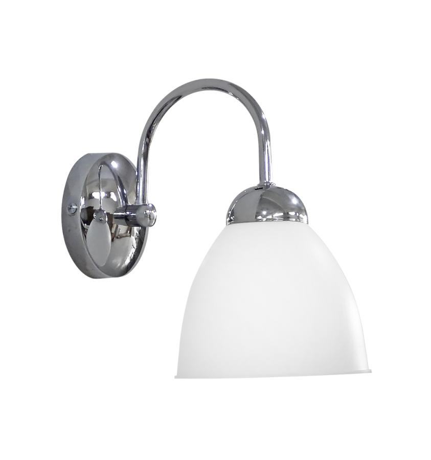 Φωτιστικό τοίχου 21x14xH23cm 1xE27 Βραχίονας Μέταλλο Νίκελ-Αμπαζούρ Λευκό AS-30ΑΡ OVO NIKEL-WH Heronia 31-1195