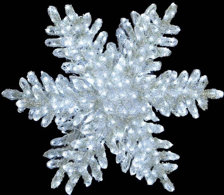 592Led 3D Φωτιζόμενη Ακρυλική Νυφάδα Διπλής Όψης Με Μετασχηματιστή Ip44 ,60(Η)cm Lianos L200-047W-060-1