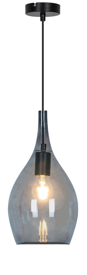 Κρεμαστό Μονόφωτο 1xE27 D200xH1500mm Γυαλί Smoke Viokef Next 4306400