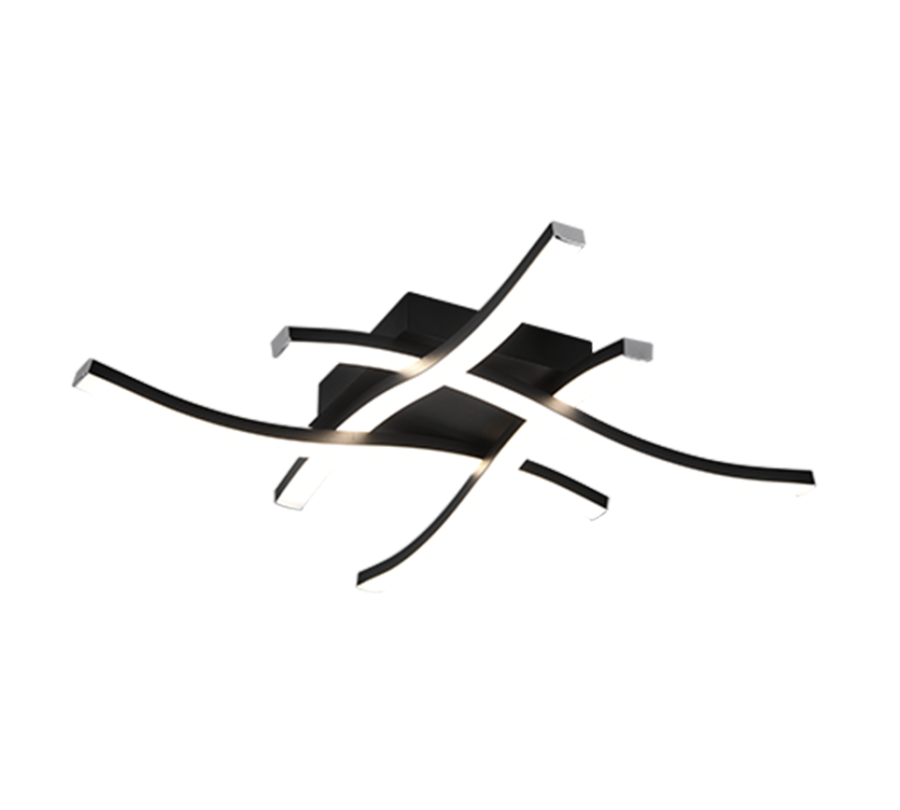 Πλαφονιέρα Οροφής 46xH7cm LED 4 SMD 5W 4x500lm 4000K Μέταλλο Μαύρο Ματ Trio Lighting Route R62474432