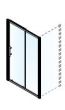 Πόρτα Ντουσιέρας 130 εκ.,1 Σταθερό+1 Συρόμενο, Προφίλ Χρώμιο, 6 χιλ.Clean Glass, Ύψος 195 εκ. Devon Flow Slider 1+1 SLF130C-100