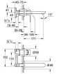 Μπαταρία Νιπτήρος Επίτοιχη 2 οπών Grohe Bauloop 20289 