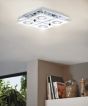 Σποτ Ροζέτα Τετράφωτη  D29x29xH7m 4xGU10 3000K Ατσάλι Χρώμιο-Διάφανο Σατινέ Γυαλί Eglo Cabo 30931