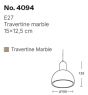 InLight Κρεμαστό φωτιστικό γκρι από travertine marble 1XΕ27 D:15 x 12.5cm 4094