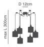 SE21-BR-10-BL6-SH2 MAGNUM BRONZE Grey Shade Pendant+ HOMELIGHTING 77-8733