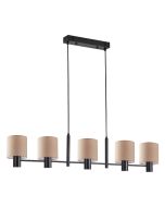 SE21-BL-120-SH3 ADEPT PENDANT Black Metal Pendant Brown Shade+ HOMELIGHTING 77-8871