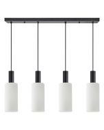 SE21-BL-4-4BL-GL3 ADEPT TUBE Black Pendant White Glass+ HOMELIGHTING 77-8567