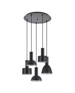 SE21-BL-4-5BL-MS123 ADEPT FLEX Black Pendant Black Metal Shade+ HOMELIGHTING 77-8911