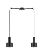 SE21-BL-4-BL2-MS1 ADEPT TUBE Black Pendant Black Metal Shade+ HOMELIGHTING 77-8543