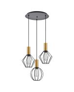 SE21-GM-4-3BL-GR12 ADEPT FLEX Gold Matt Pendant Black Metal Grid+ HOMELIGHTING 77-8935