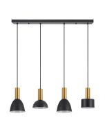 SE21-GM-4-4BL-MS123 ADEPT FLEX Gold Matt Pendant Black Metal Shade+ HOMELIGHTING 77-8942