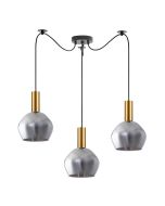SE21-GM-4-BL3-GL2 ADEPT TUBE Gold Matt Pendant Smoked Glass+ HOMELIGHTING 77-8583
