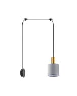 SE21-GM-4-NM1W-SH2 ADEPT TUBE Gold Matt Wall Lamp Gray Fabric Shade+ HOMELIGHTING 77-8825