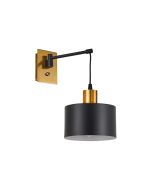 SE21-GM-9-MS1 ADEPT WALL LAMP Gold Matt and Black Metal Wall Lamp Black Metal Shade+ HOMELIGHTING 77-8359