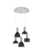 SE21-NM-4-5BL-MS123 ADEPT FLEX Nickel Matt Pendant Black Metal Shade+ HOMELIGHTING 77-8926