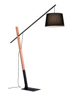 Επιδαπέδιο Φωτιστικό Μεταβλητού ύψους Μαύρο Μέταλλο / Ξύλο Viokef Crane 4204100