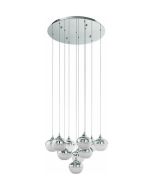 Κρεμαστό Φωτιστικό D58xH200cm LED 10x3,1w 3000K 460lm Χρώμιο-Λευκό Eglo Mioglia 39527