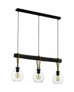 Κρεμαστό Φωτιστικό Μαύρο Τρίφωτο Ράγα L88xH110cm 3xE27 Eglo Roding 43618