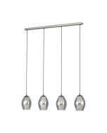 Κρεμαστό Φωτιστικό Τετράφωτη Ράγα L113xH150cm 4xE27 Μέταλλο-Γυαλί Eglo Estanys 39566