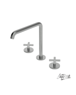 Μπαταρία Νιπτήρα Επικαθήμενη 3 οπών με Βαλβίδα Clic-Clac Εlle Cross La Torre Inox 38102-110