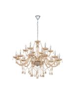 Πολυέλαιος Δωκαοκτάφωτος 100xH150cm 18xE14 Χρώμιο -Μελί Κονιάκ Eglo Basilano 39095