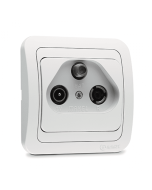 Πρίζα Χωνευτή SAT-TV-RADIO  Διευλεύσεως Λευκή Makel Mimoza 12067