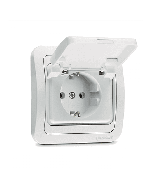 Πρίζα Χωνευτή Σούκο Βακελίτου με καπάκι Λευκή Makel Mimoza 12029