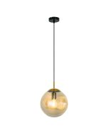 Φωτιστικό Κρεμαστό  Ø25 εκ. 1xE27 Γυαλί Μελί-Ανάρτηση Μαύρο-Χρυσό Viokef Oscar 4253600