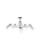 Φωτιστικό Οροφής 94xH20cm Λευκό Υφασμάτινο-Χρωμέ Βάση 6xE14 Homelighting Shiro 77-8101