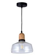 PDC 117 # 1/Φ ΔΙΑΦΑΝΟ ΓΥΑΛΙ ΚΑΜΠΑΝΑ ΜΕ ΞΥΛΟ ΛΕΠΤΟΜΕΡΕΙΑ Ε 27 ARlight 0084500