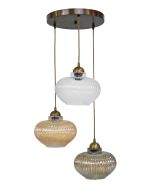 ΚΡΕΜΑΣΤΟ ΑΝΙΣΟΠΕΔΟ ΓΥΑΛΙΝΟ RIGATO/3L PENDEL BRONZE-TRICOLORE  Heronia 02-0351