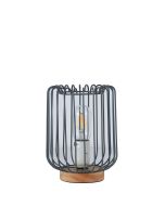 TLC 6324 ΠΟΡΤ. ΞΥΛΙΝΗ ΒΑΣΗ ΜΕΤΑΛΛΟ ΓΚΡΙ 1ΧΕ27 ARlight 0224108