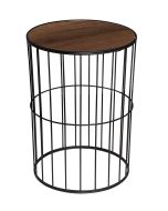 TBH-04 BK ΤΡΑΠΕΖΑΚΙ ΜΑΥΡΟ ΣΤΡΟΓΓΥΛΟ ΠΛΕΓΜΑ ΜΕ ΞΥΛΟ ARlight 7302009