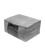 Θήκη Αποθήκευσης 60x45x30cm Non Wooven Υφασμάτινη με Διπλό Φερμουάρ Grey Estia Home Art 03-5719