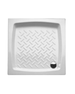 Ντουσιέρα Λευκή Πορσελάνη Τετράγωνη Μ90xΠ90xΥ12cm Colorado 09090