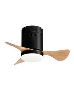 it-Lighting Elsinore 15W 3CCT LED Fan Light in Black with Wooden Color 102000480