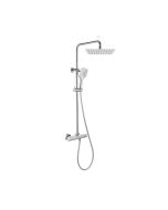 Orabella Elegance - Shower set εντοιχισμού με Μπαταρία λουτρού, εντοιχισμού 2 σημείων, κεφαλή 250x250 με βραχίονα και τηλέφωνο ντουζ με σπιράλ και επιτοίχειο στήριγμα 10304