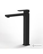 Μπαταρία Νιπτήρα Υψηλή με Βαλβίδα Clic-Clac Quadra Eurorama Black Matt 144309P-400